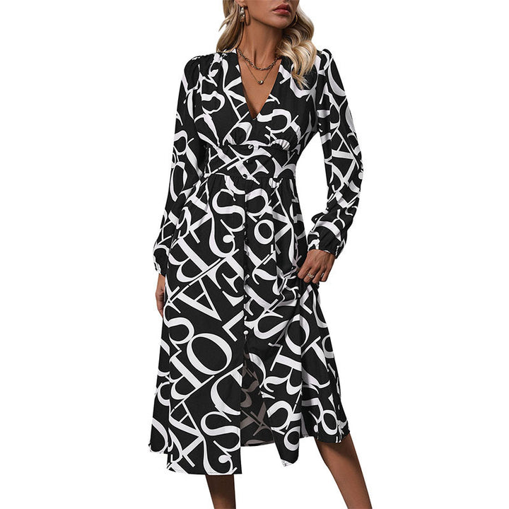 Damen Modisches Wickelkleid mit Rüschen und asymmetrischem Saum Echo Archiv