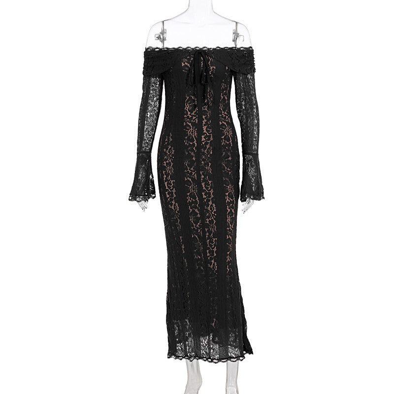 Damen Elegantes Spitzenkleid im figurbetonten Schnitt mit Off-Shoulder Design Echo Archiv