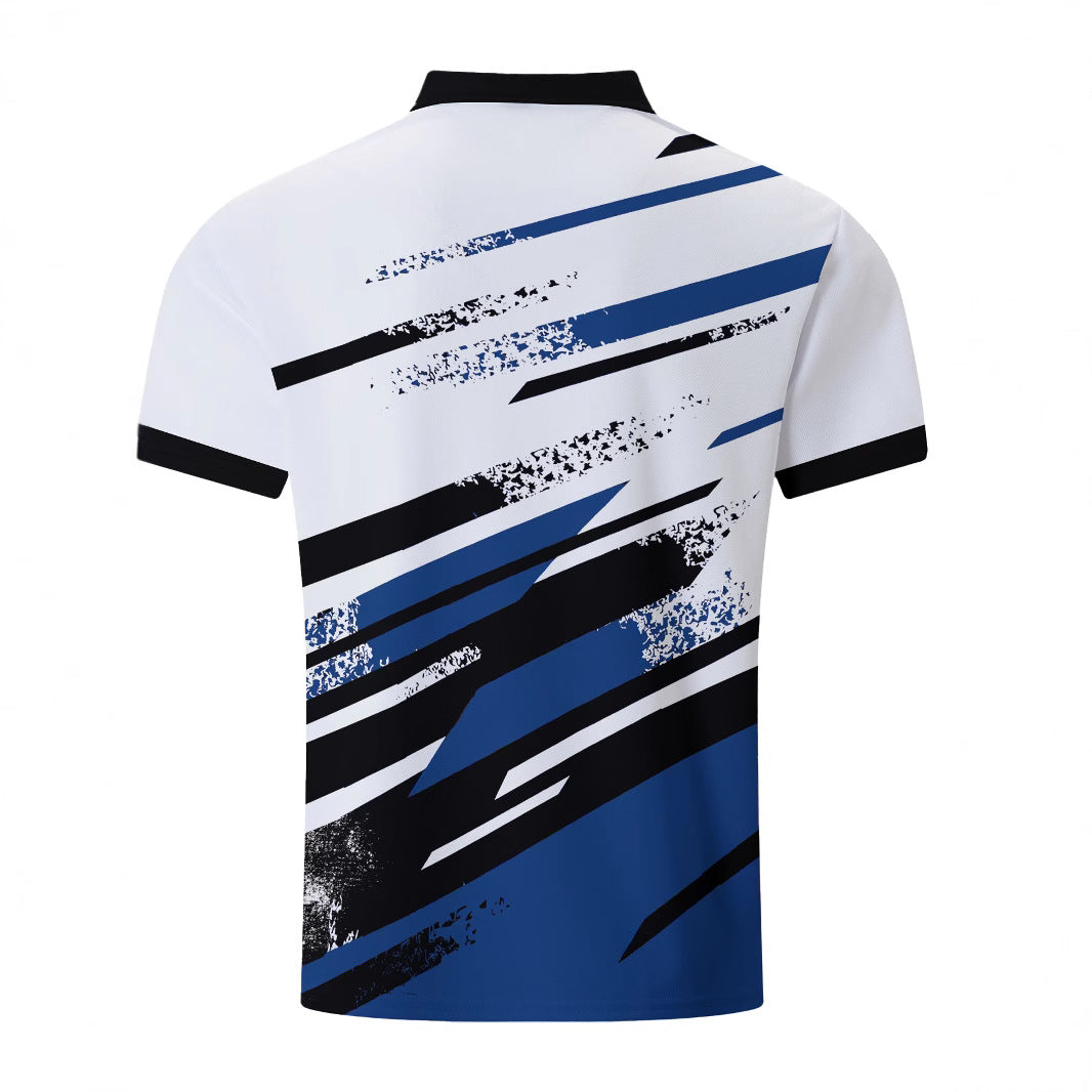 Herren Kurzarm Poloshirt mit dynamischem Streifenmuster Echoarchiv
