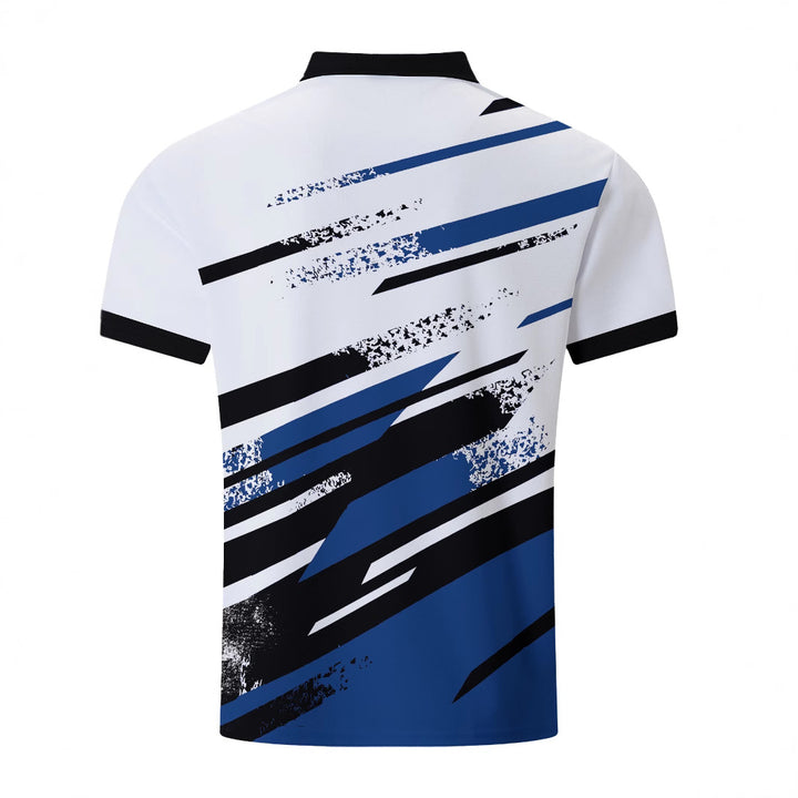 Herren Kurzarm Poloshirt mit dynamischem Streifenmuster Echoarchiv
