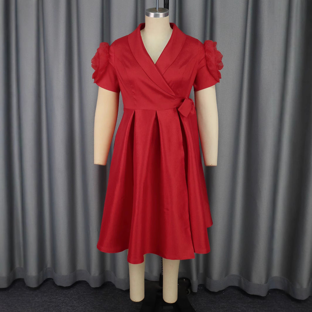 Damen Wickelkleid mit voluminösen Puffärmeln Echo Archiv