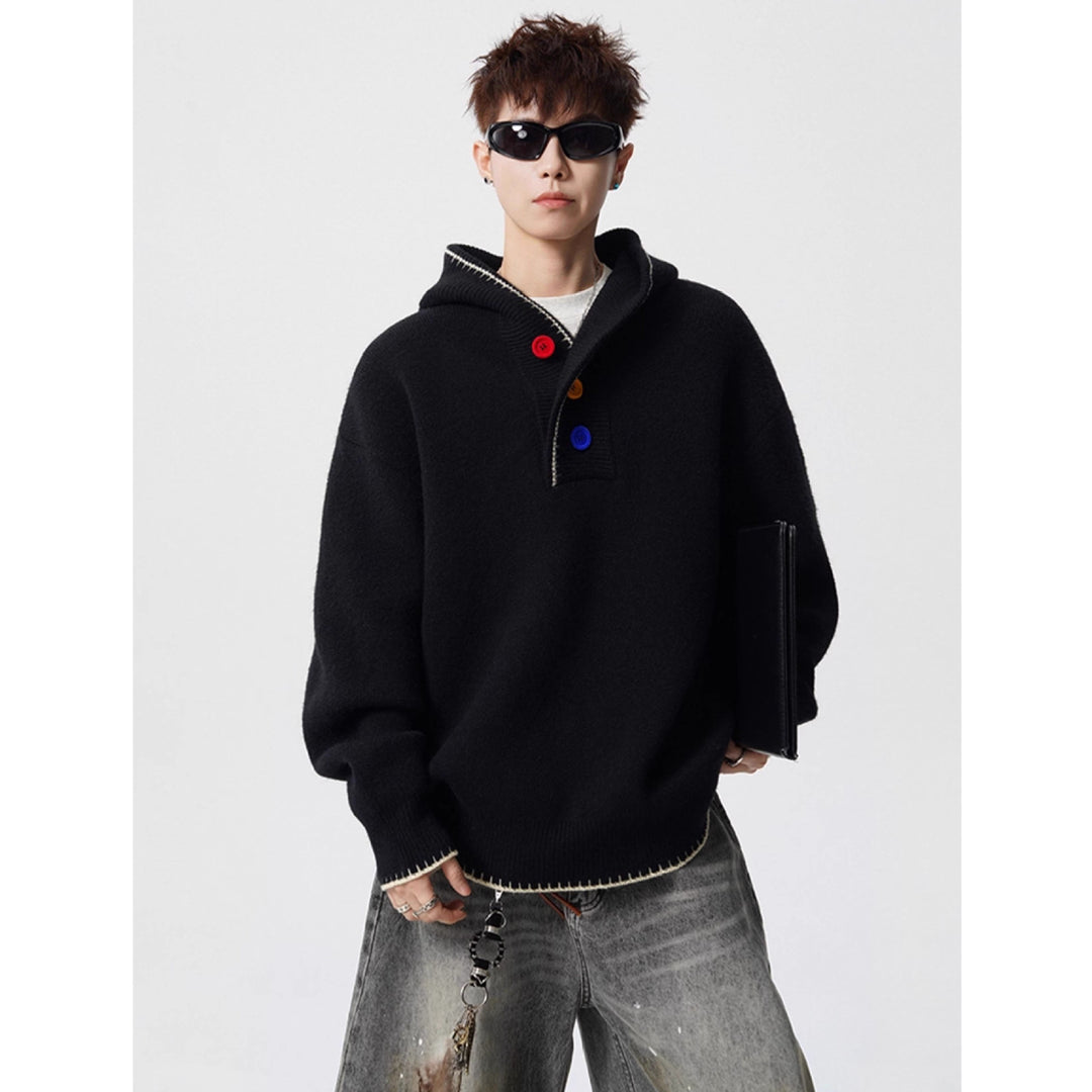 Herren Modischer Oversized-Pullover mit Strickstruktur Echoarchiv