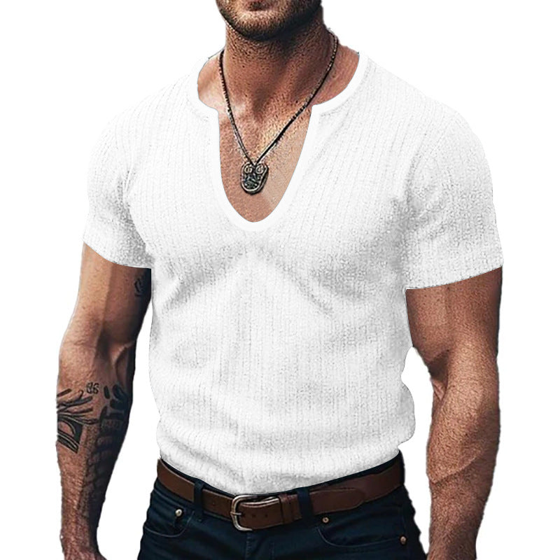 Herren Kurzarm V-Ausschnitt Pulli Echoarchiv