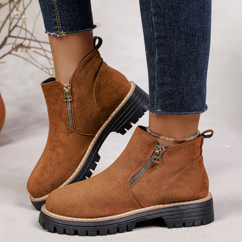 Damen Stylische Ankle Boots mit Reißverschluss Echo Archiv