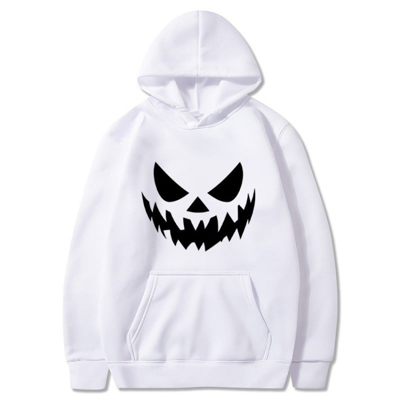Unisex nan Kapuzenpullover mit gruseligem Kürbisgesicht-Print und Oversize Kängurutasche Echo Archiv