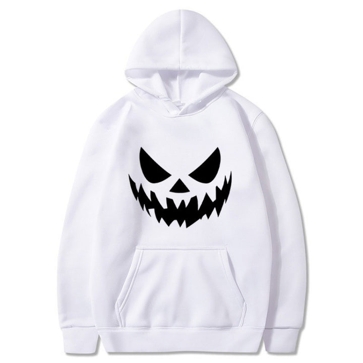 Unisex nan Kapuzenpullover mit gruseligem Kürbisgesicht-Print und Oversize Kängurutasche Echo Archiv