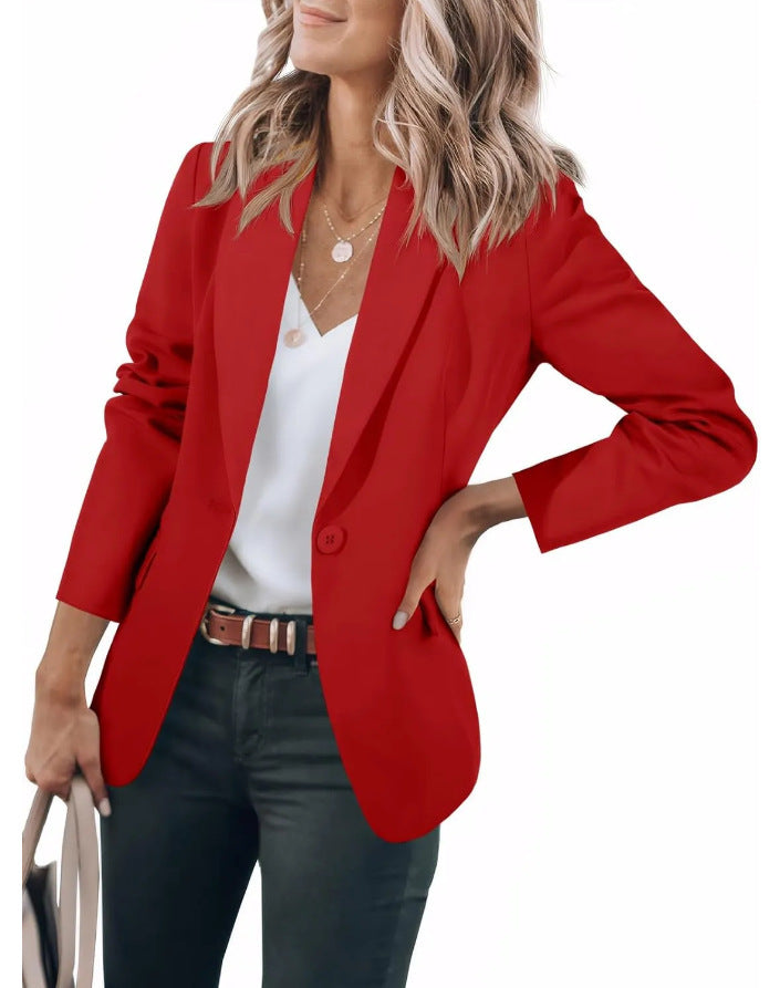 Damen Lässiger Blazer mit Elegantem Schnitt und Praktischen Taschen Echoarchiv