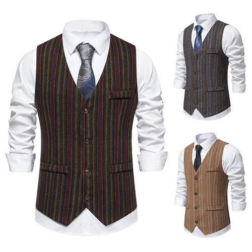 Herren elegante Anzugweste im klassischen Herringbone-Muster Echoarchiv