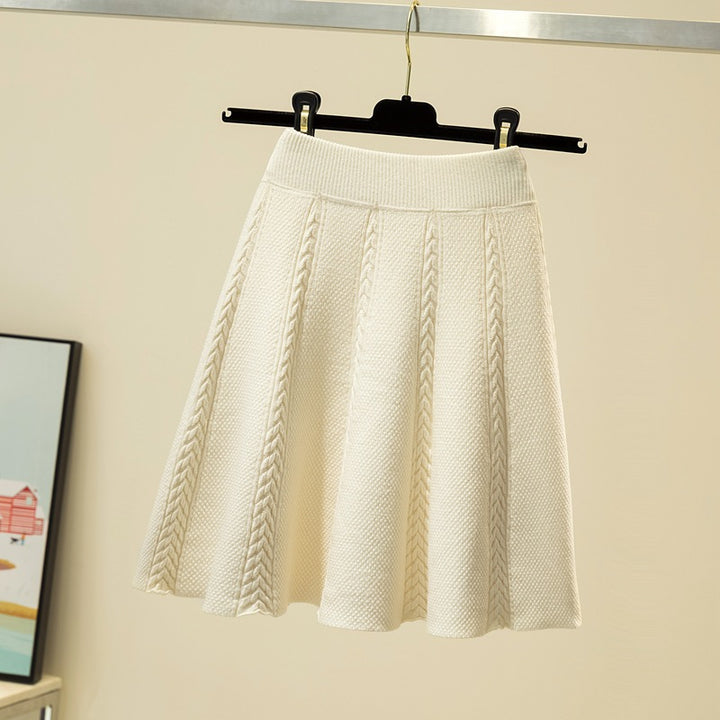 Damen Eleganter, plissierter Maxirock aus hochwertigem Strick Echo Archiv
