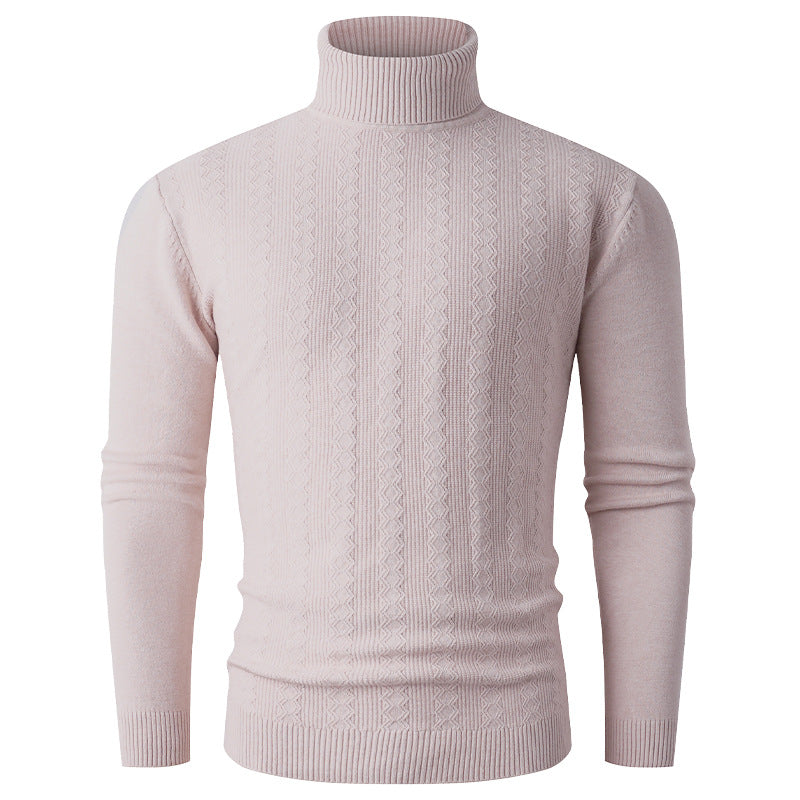 Herren Rollkragenpullover aus Feinstrick mit Zopfmuster und schmaler Silhouette Echo Archiv