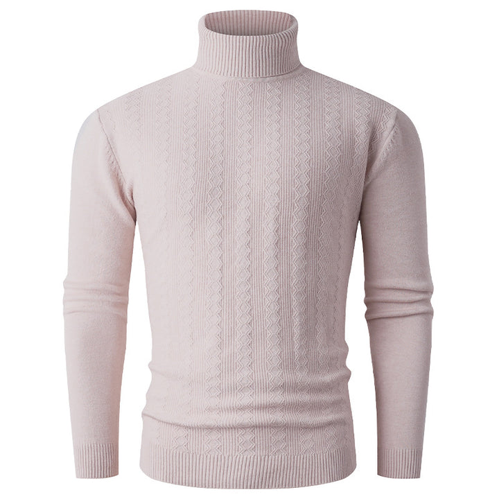Herren Rollkragenpullover aus Feinstrick mit Zopfmuster und schmaler Silhouette Echo Archiv