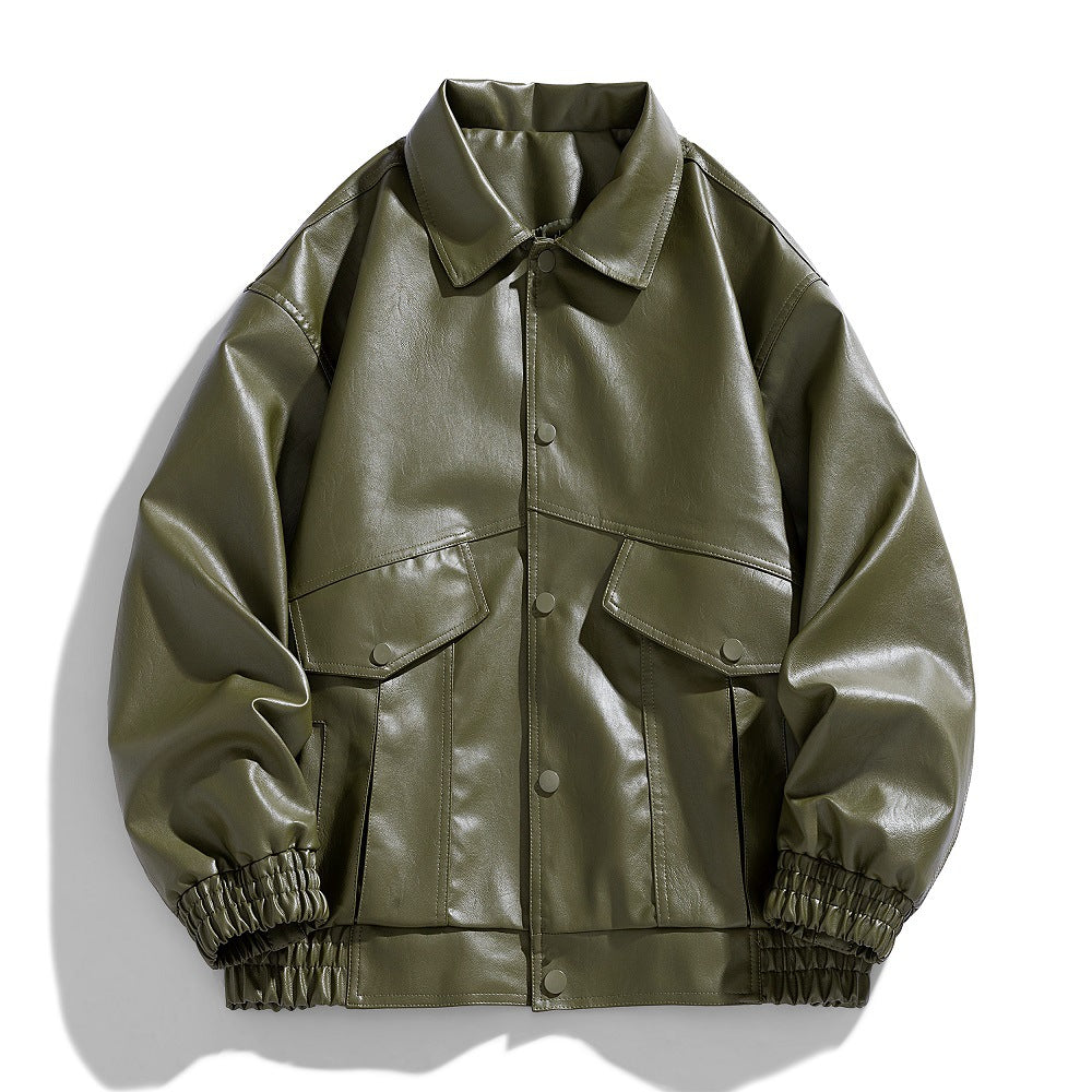 Herren Kunstlederjacke im modernen Utility-Design mit praktischen Taschen Echoarchiv