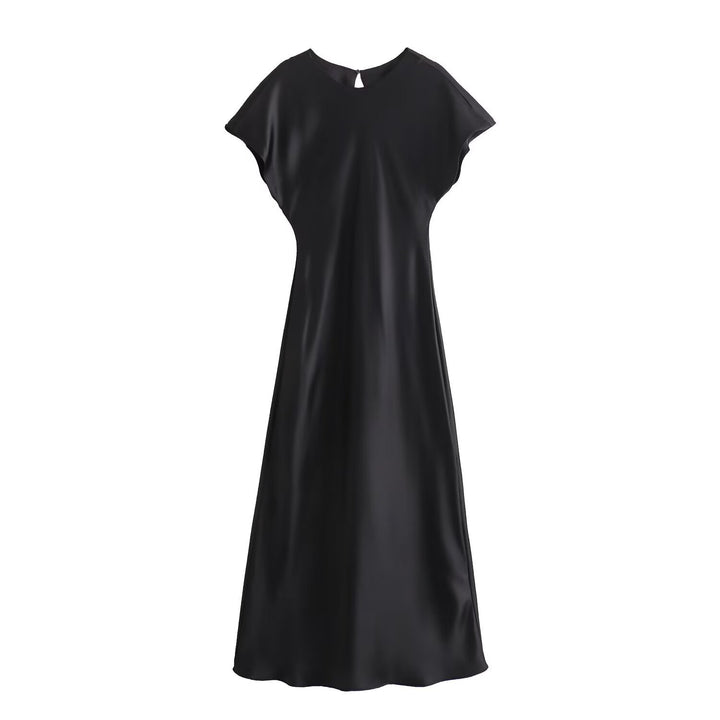 Damen elegantes Maxikleid mit fließendem Schnitt und modernem V-Ausschnitt Echo Archiv