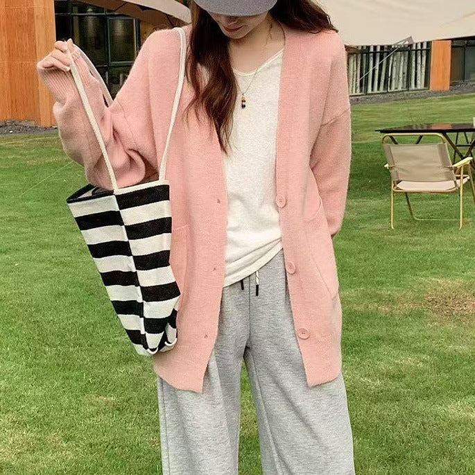 Damen Bequemer Oversized Cardigan Echo Archiv