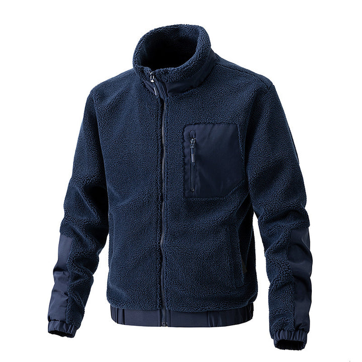 Herren Fleecejacke mit hochgeschlossenem Kragen und seitlichen Reißverschlusstaschen Echoarchiv