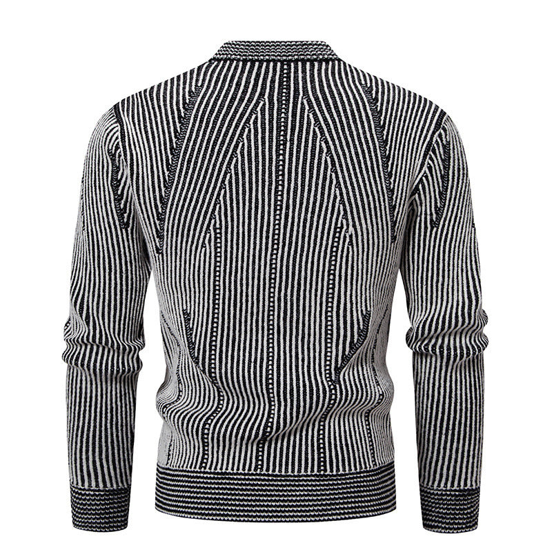 Herren elegante Strickjacke mit V-Ausschnitt und feinem Kabelmuster Echoarchiv