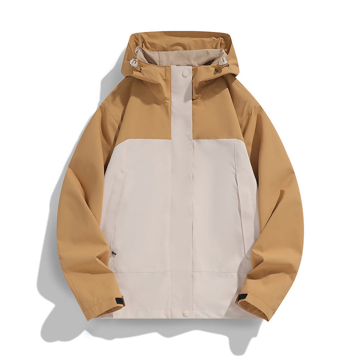 Herren Zweifarbige Softshell-Fieldjacke mit Kapuze, winddichtem Obermaterial und minimalistischen Eingriffstaschen Echo Archiv
