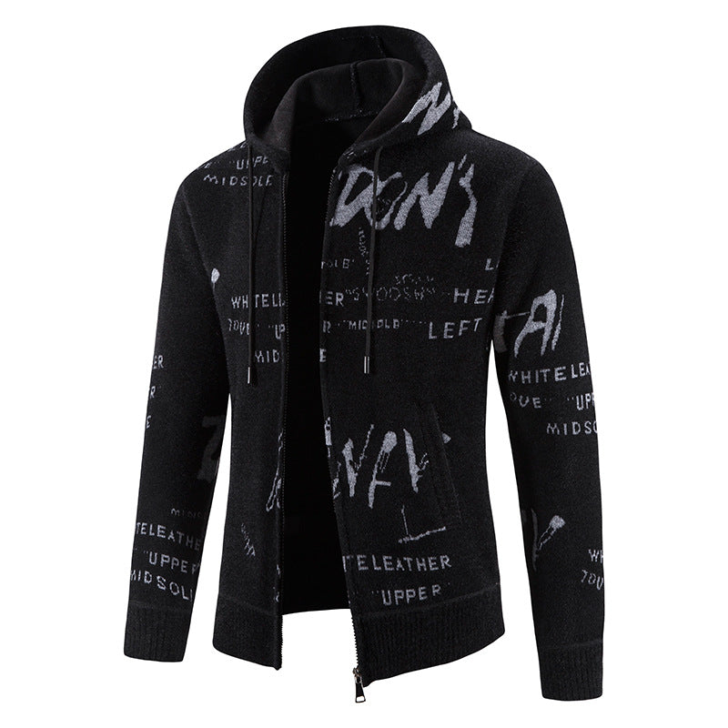 Herren Kapuzenjacke mit grafischem Print und hochelastischen Eigenschaften Echoarchiv