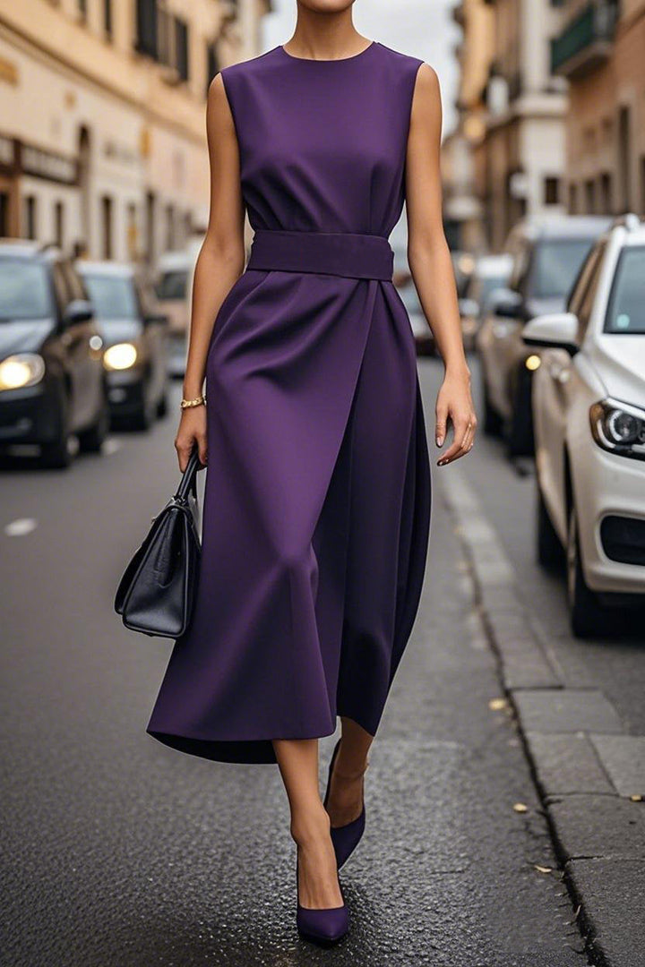 Damen Elegantes Maxikleid mit Echoarchivrnem Schnitt und feinen Plissée-Details Echoarchiv