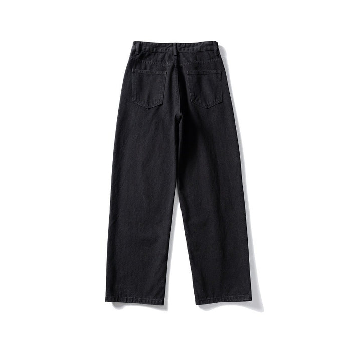 Damen hochtaillierte weite Jeans aus robustem Denim mit geradem Bein Echo Archiv