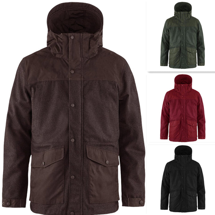 Herren funktionale Winterjacke mit abnehmbarem Kapuzenkragen und großen Taschen Echoarchiv