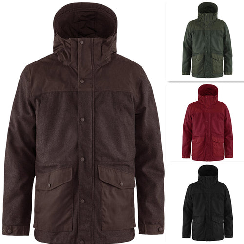 Herren funktionale Winterjacke mit abnehmbarem Kapuzenkragen und großen Taschen Echoarchiv