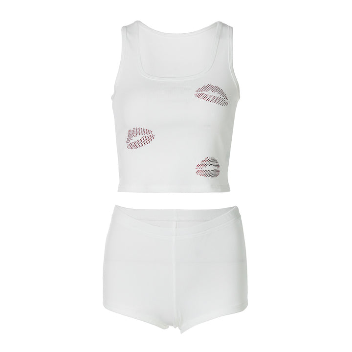 Damen Crop-Top und Shorts Set Echo Archiv