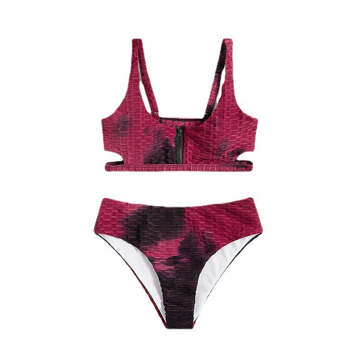 Damen Sportlicher Bikini mit hohem Kragen und Reißverschluss Echo Archiv