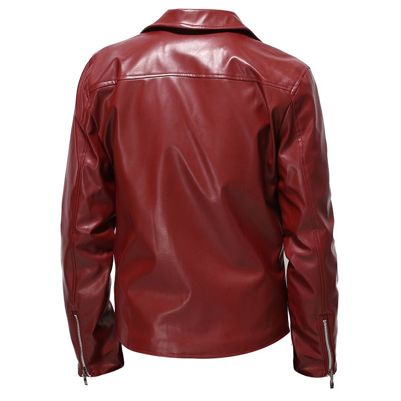 Herren Bikerjacke aus hochwertigem Kunstleder – Brevano