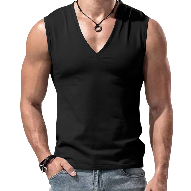 Herren nan figurbetontes ärmelloses V-Ausschnitt Muskelshirt Echo Archiv