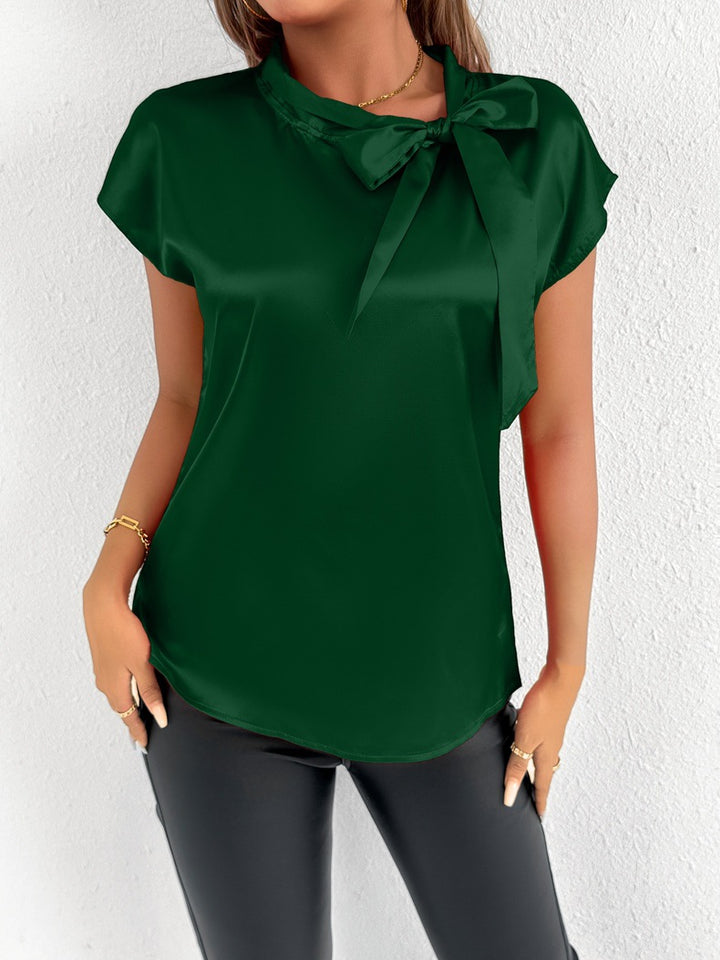 Damen Elegantes Top mit Schleifendetail und Stehkragen Echo Archiv