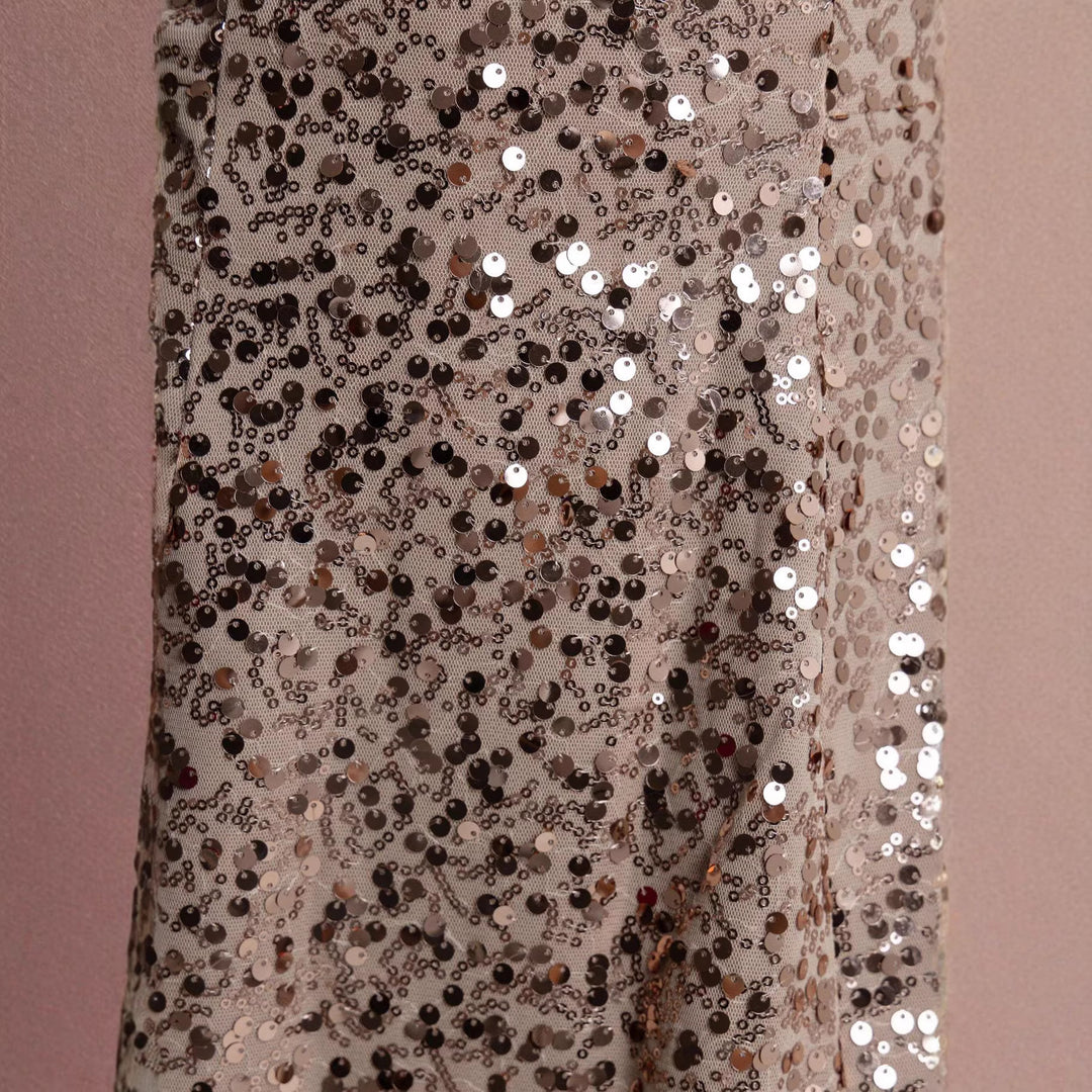 Damen Partykleid mit Glitzerpailletten und schwingendem Rock Echo Archiv