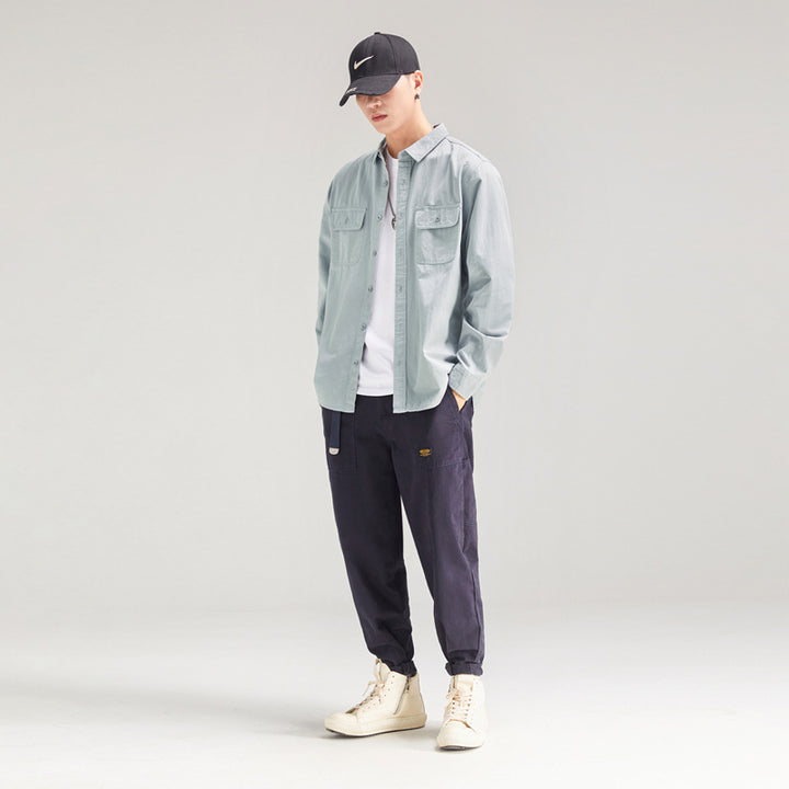 Herren Overshirt aus Baumwoll‑Twill mit Pattentaschen und Relaxed‑Fit Echo Archiv