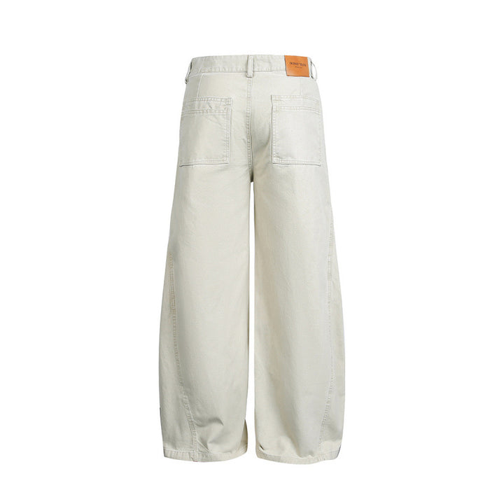 Damen Weite Ballon-Cargo-Hose mit hoher Taille, großen Pattentaschen und sichtbaren Nahtdetails Echo Archiv