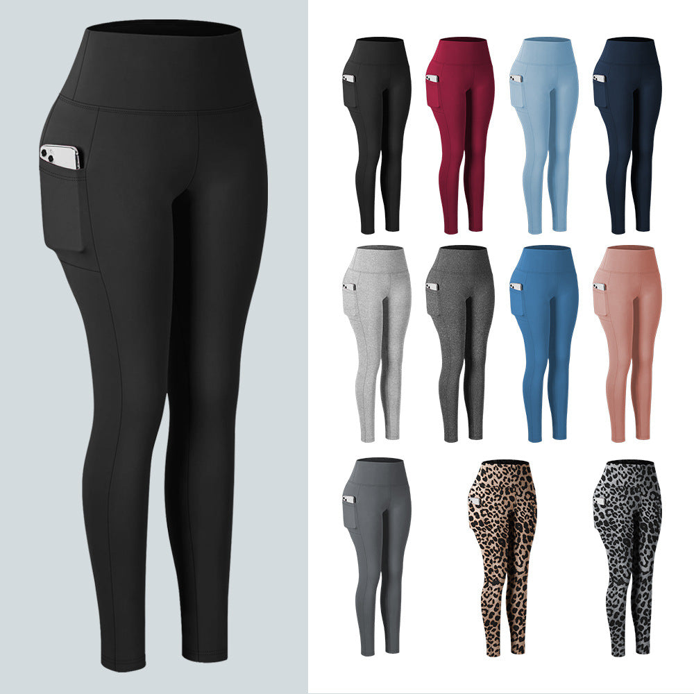 Damen Knöchelhohe Sportleggings mit hohem Bund und seitlicher Smartphone-Tasche – Avélisse