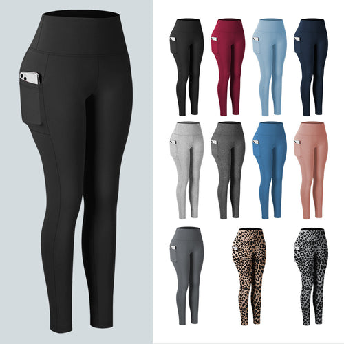 Damen Knöchelhohe Sportleggings mit hohem Bund und seitlicher Smartphone-Tasche – Avélisse