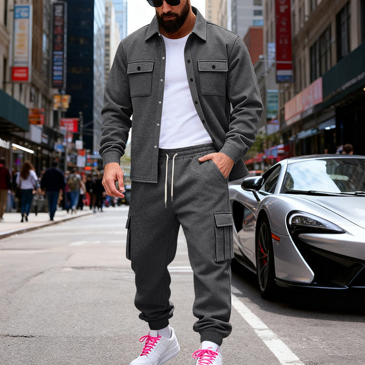 Herren lässiges Overshirt und Jogginghose Set Echoarchiv