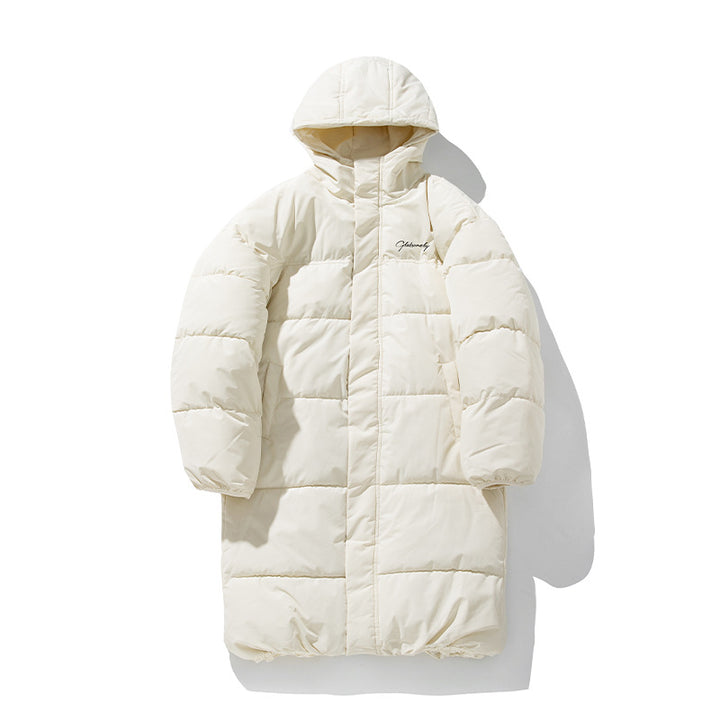 Unisex Oversize langer Steppmantel mit Kapuze und wattierter Thermoisolierung Echo Archiv