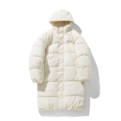 Unisex Oversize langer Steppmantel mit Kapuze und wattierter Thermoisolierung Echo Archiv