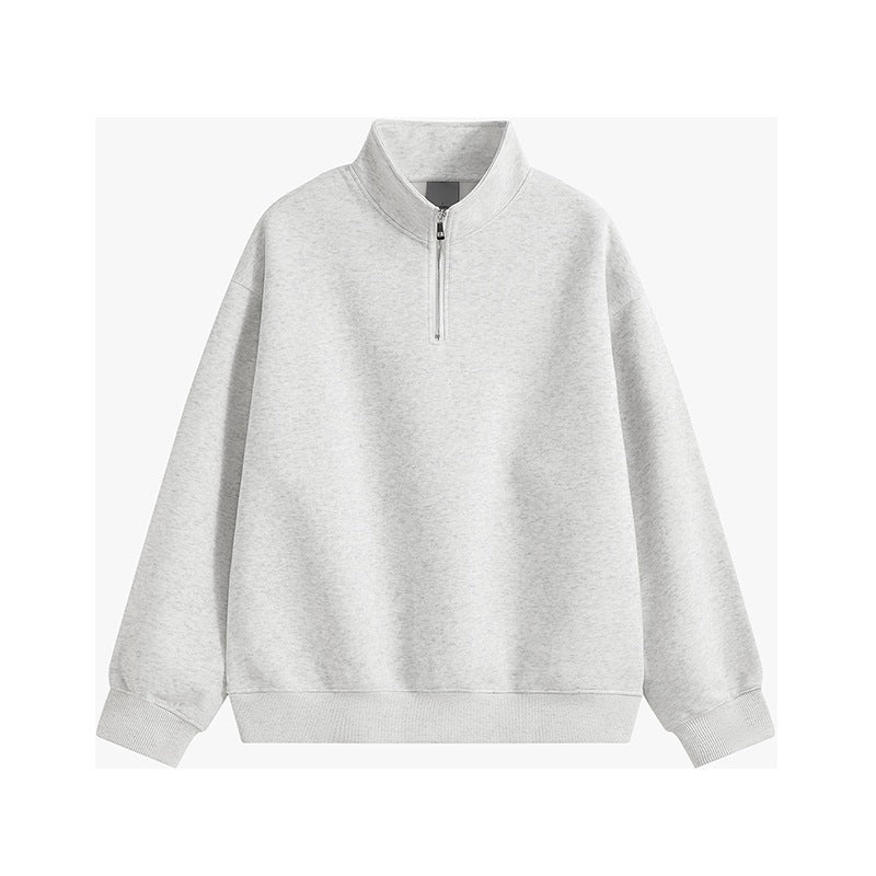 Unisex oversized Halbzip-Sweatshirt mit Stehkragen, Rippbündchen und weichem Fleece-Innenfutter Echo Archiv