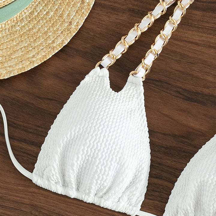 Damen Triangel-Bikini mit goldfarbenen Kettenakzenten Echo Archiv