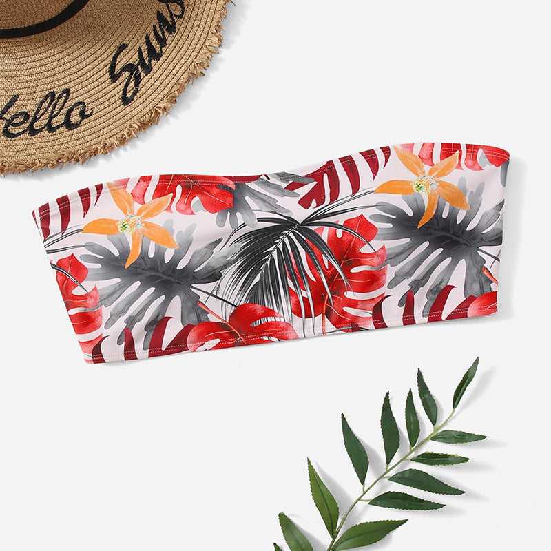 Damen Bandeau-Bikini Top mit floralem Design Echo Archiv