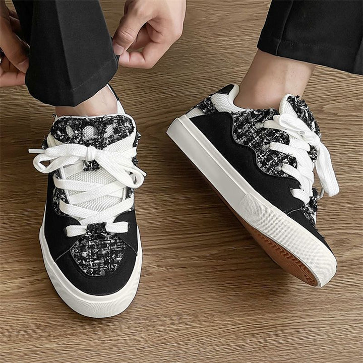 Damen Sneakers mit modischem Tweed-Design und übergroßen Schnürsenkeln Echo Archiv