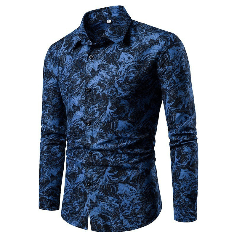 Herren Bluse mit kreativem floralem Muster Echoarchiv