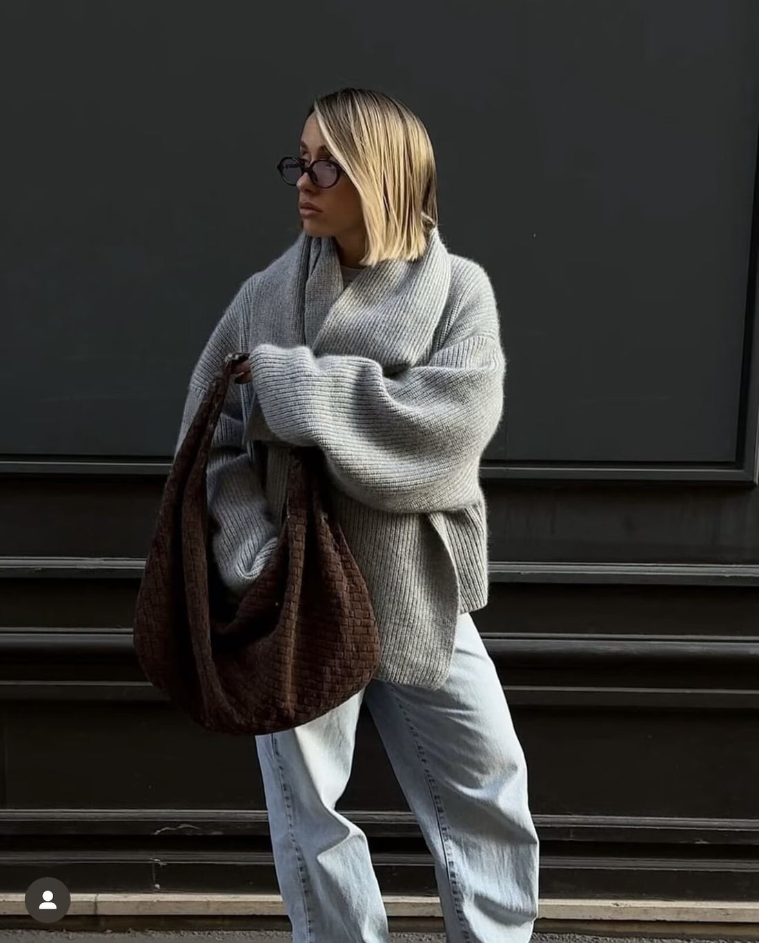 Damen Oversized Rollkragen‑Strickpullover mit Rippstruktur Echoarchiv