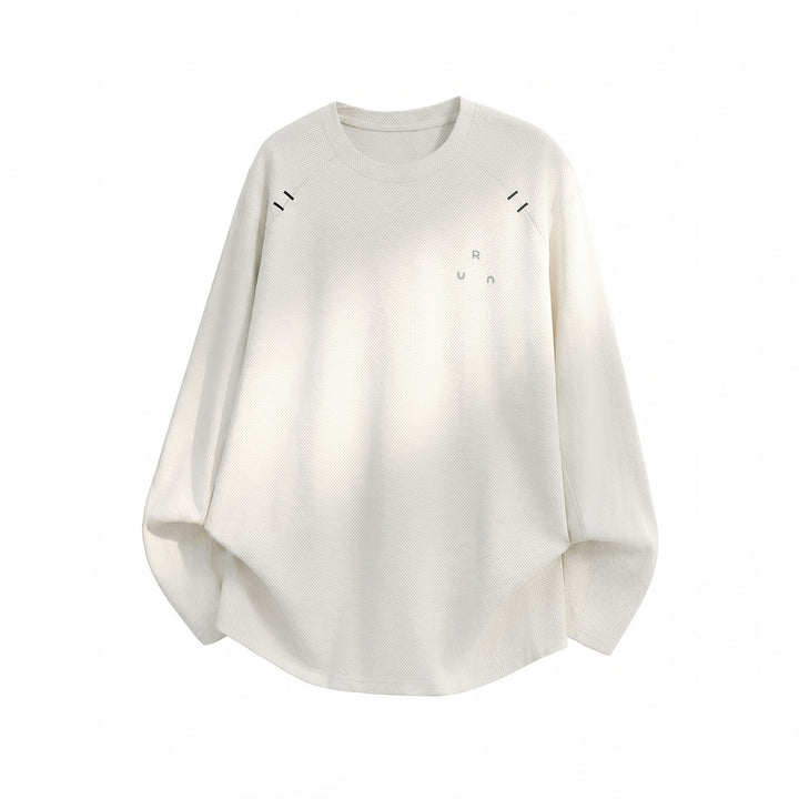 Unisex Oversize Rundhals-Sweatshirt mit Waffelstruktur und geschwungener Saum Echo Archiv