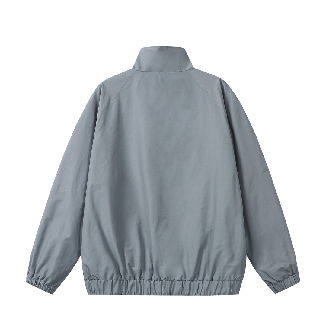Unisex Sportive Colorblock-Trackjacke mit Stehkragen und durchgehendem Reißverschluss Echoarchiv