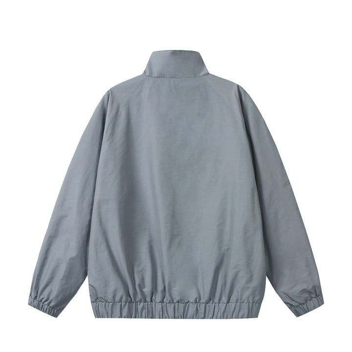Unisex Sportive Colorblock-Trackjacke mit Stehkragen und durchgehendem Reißverschluss Echoarchiv