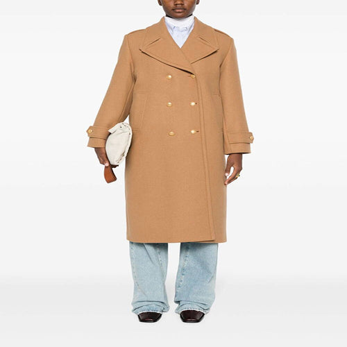Damen Doppelreihiger Oversize-Wollmix-Mantel mit markantem Revers und verstellbaren Manschetten Echoarchiv