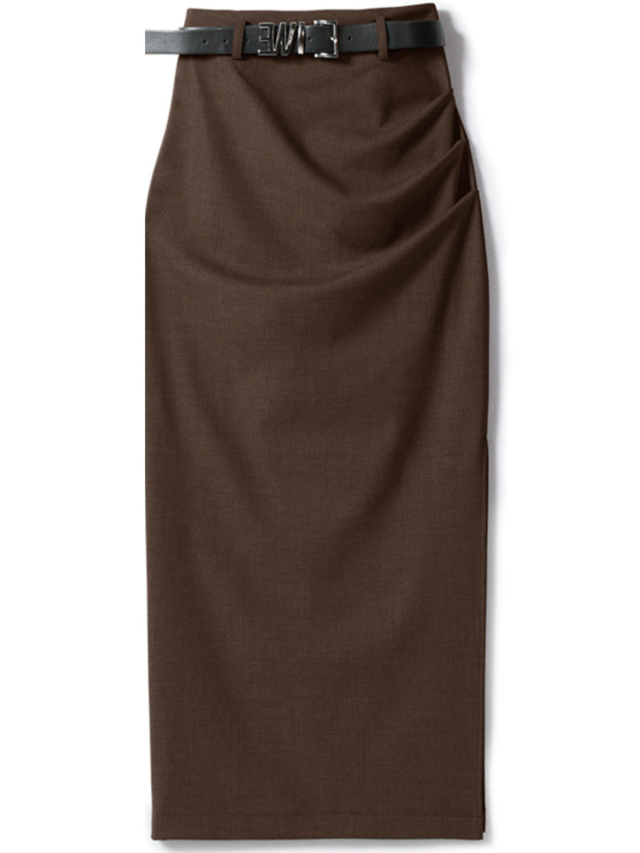 Damen Eleganter Wickelrock mit Taillengürtel Echoarchiv